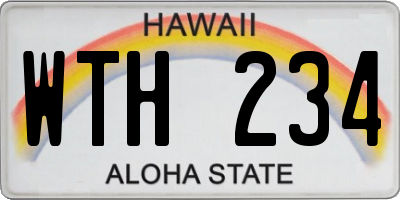HI license plate WTH234