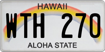 HI license plate WTH270