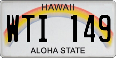 HI license plate WTI149