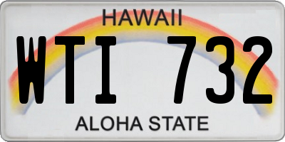 HI license plate WTI732