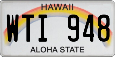 HI license plate WTI948