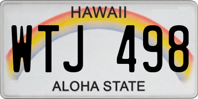 HI license plate WTJ498