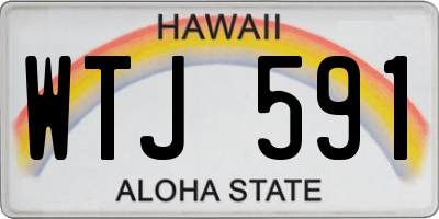 HI license plate WTJ591