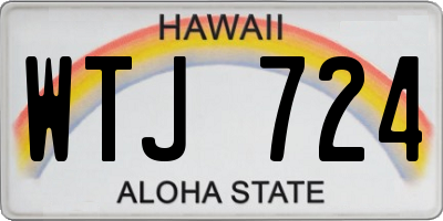 HI license plate WTJ724
