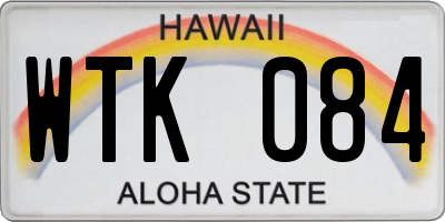 HI license plate WTK084