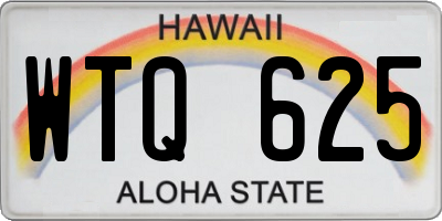 HI license plate WTQ625
