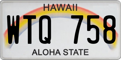 HI license plate WTQ758