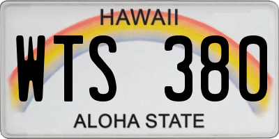 HI license plate WTS380