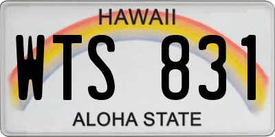 HI license plate WTS831