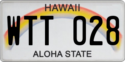 HI license plate WTT028