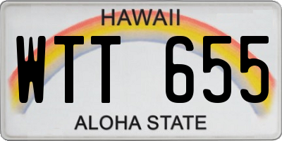 HI license plate WTT655