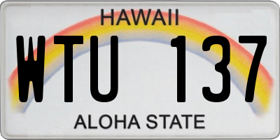 HI license plate WTU137