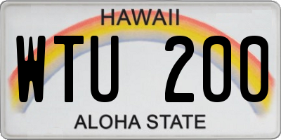 HI license plate WTU200