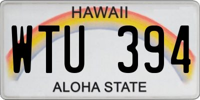 HI license plate WTU394