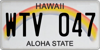 HI license plate WTV047
