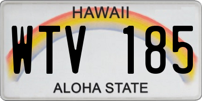 HI license plate WTV185