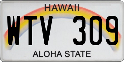 HI license plate WTV309