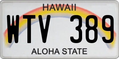 HI license plate WTV389
