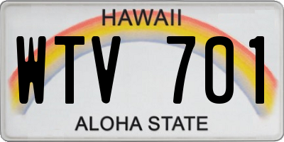 HI license plate WTV701