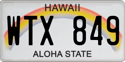 HI license plate WTX849