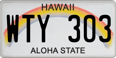 HI license plate WTY303