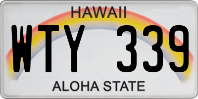 HI license plate WTY339