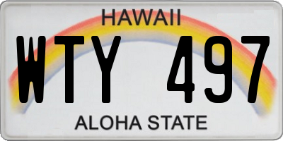 HI license plate WTY497