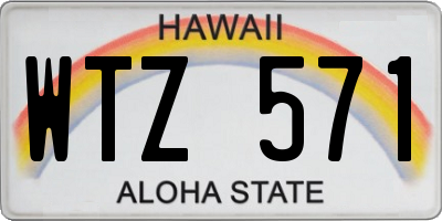 HI license plate WTZ571