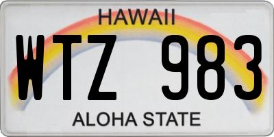 HI license plate WTZ983