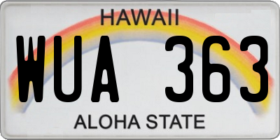 HI license plate WUA363