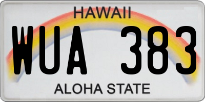 HI license plate WUA383