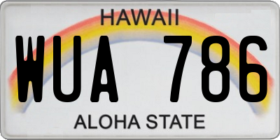 HI license plate WUA786