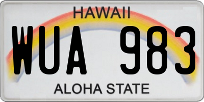 HI license plate WUA983