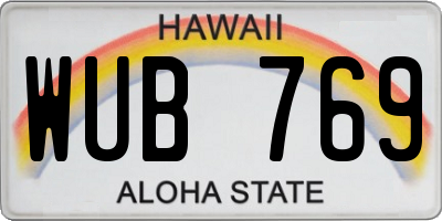 HI license plate WUB769