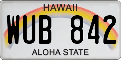 HI license plate WUB842