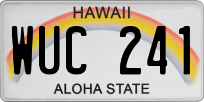 HI license plate WUC241