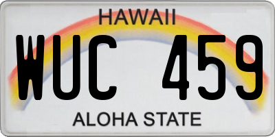 HI license plate WUC459