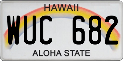 HI license plate WUC682
