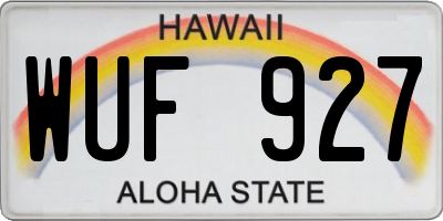 HI license plate WUF927