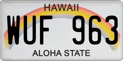 HI license plate WUF963