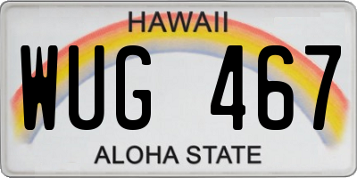 HI license plate WUG467