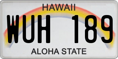 HI license plate WUH189
