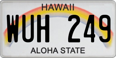 HI license plate WUH249
