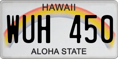 HI license plate WUH450