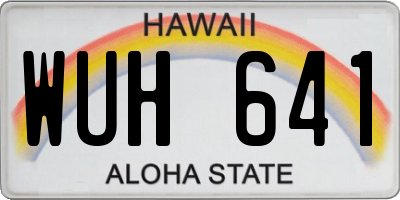 HI license plate WUH641