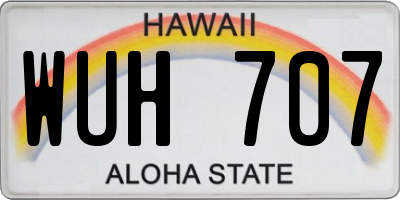 HI license plate WUH707