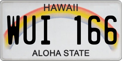 HI license plate WUI166