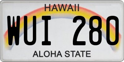 HI license plate WUI280
