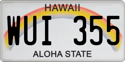 HI license plate WUI355