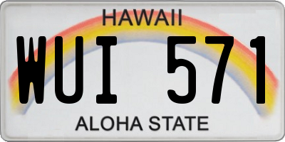 HI license plate WUI571